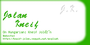 jolan kneif business card